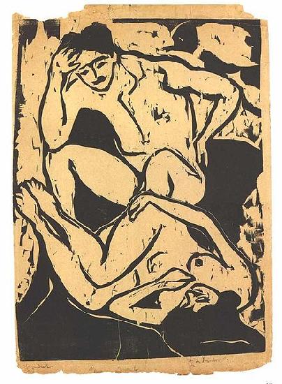 Ernst Ludwig Kirchner Nacked couple on a couch